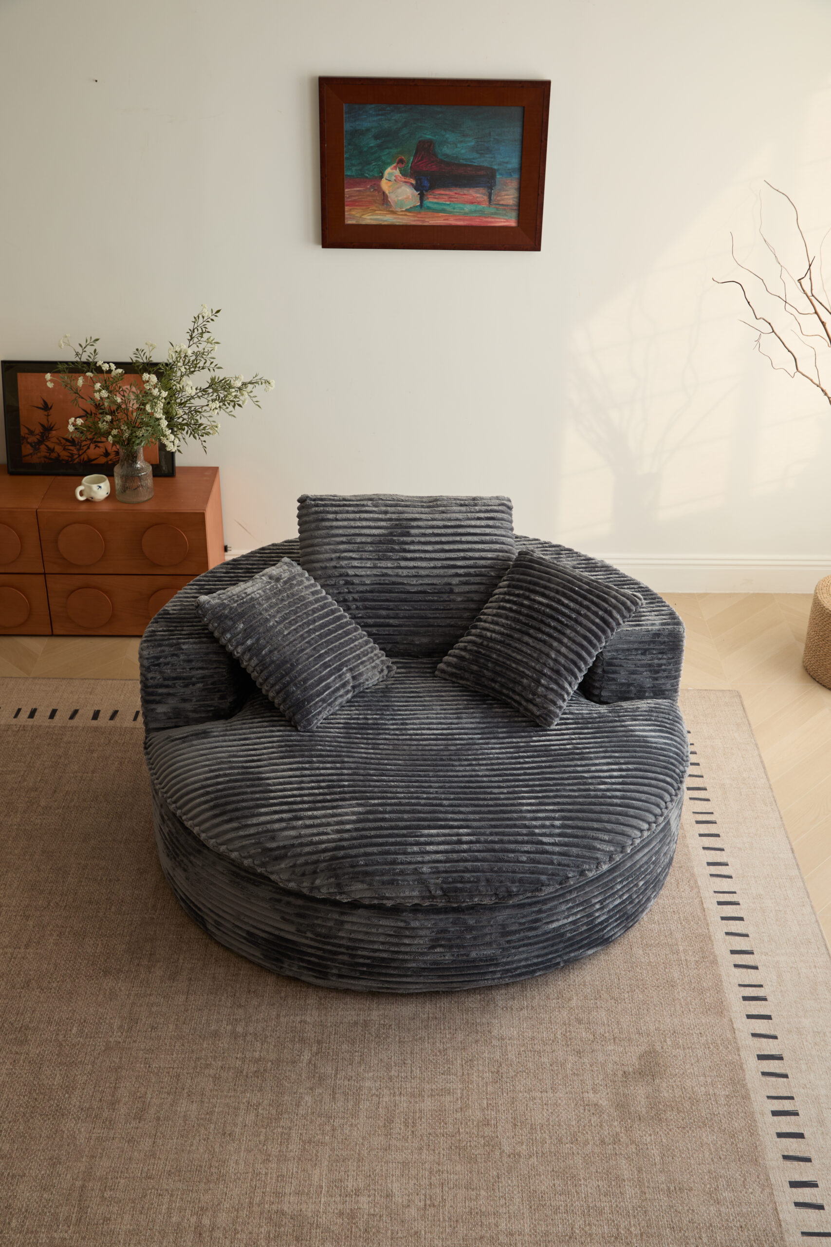 Double-Layer Round Reading Chair